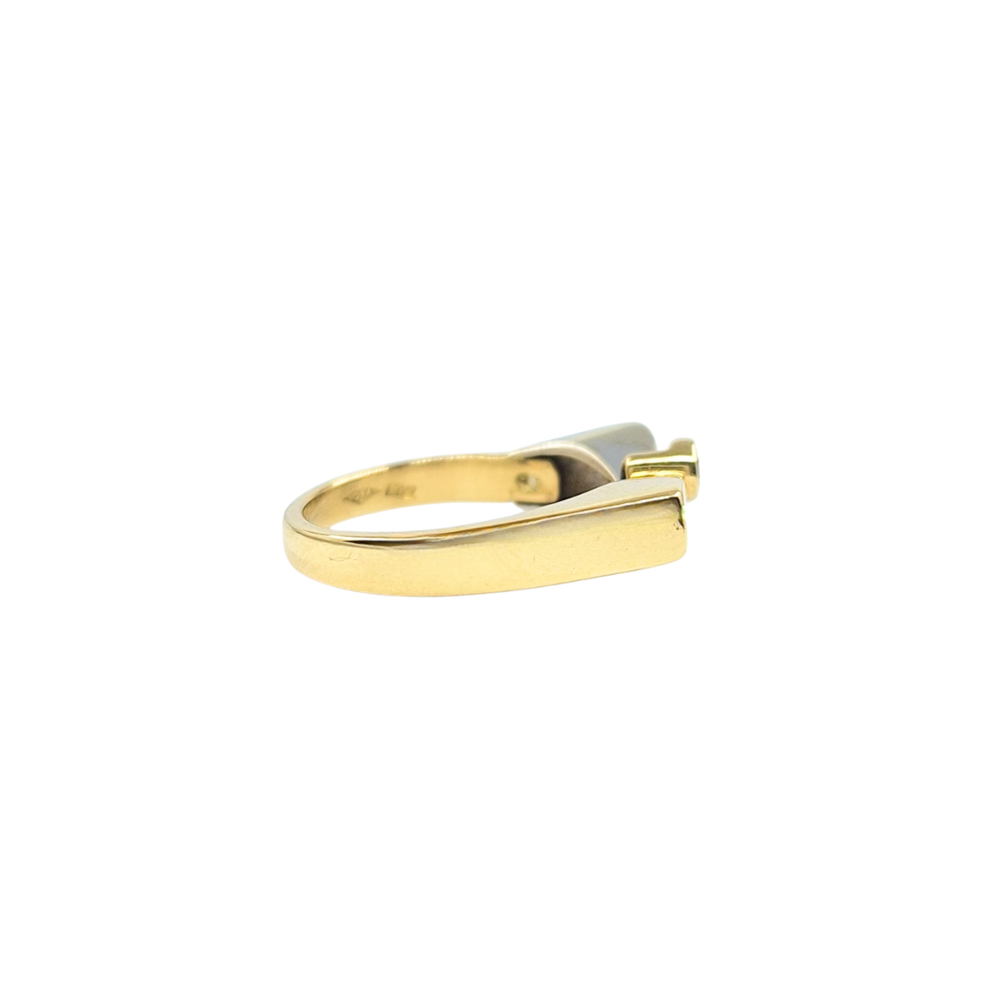 18ct Yellow & White Gold Diamond Twist Ring