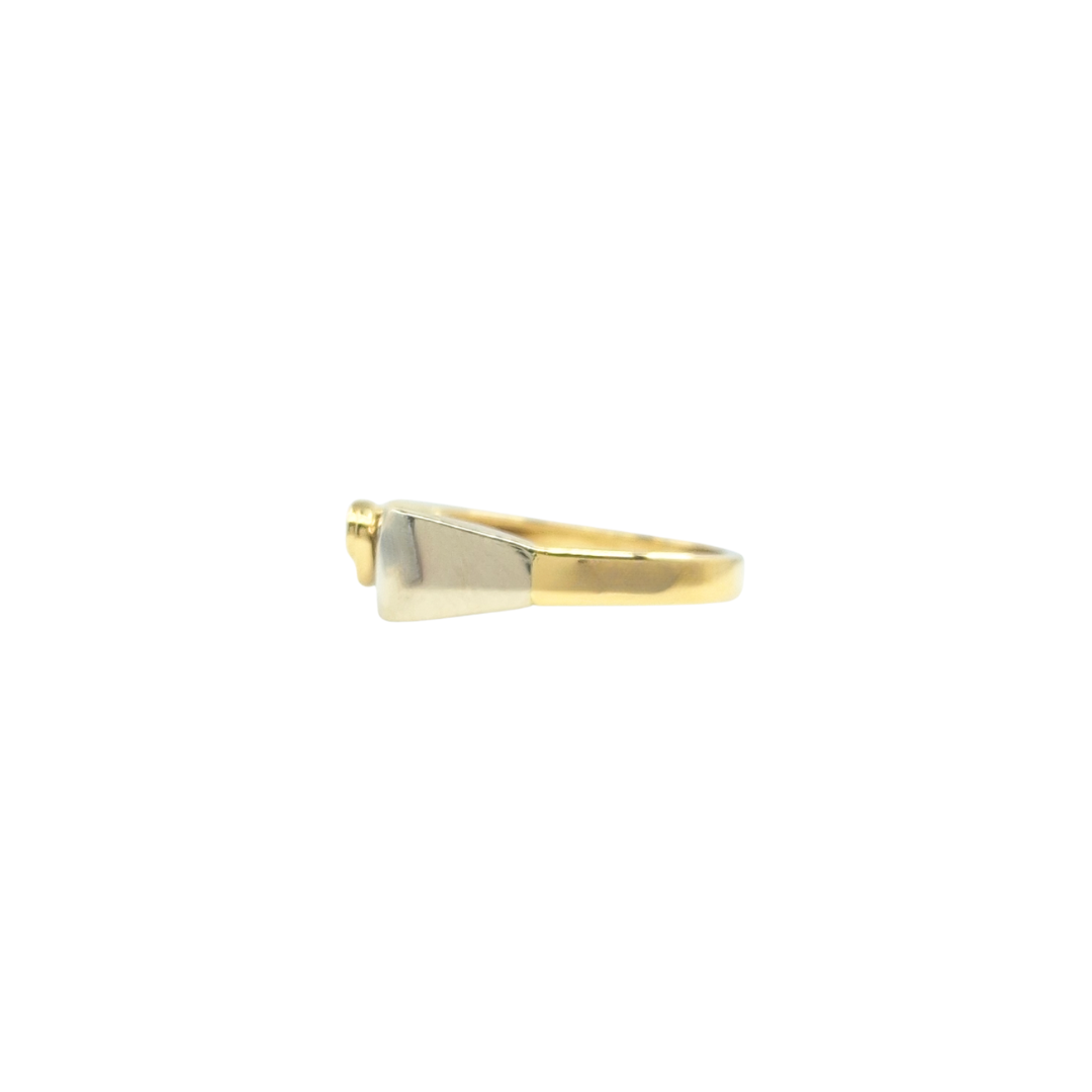 18ct Yellow & White Gold Diamond Twist Ring