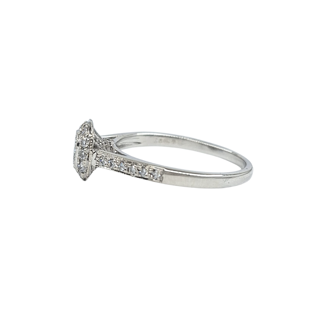 18ct White Gold Diamond Halo Ring