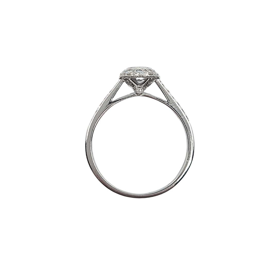 18ct White Gold Diamond Halo Ring