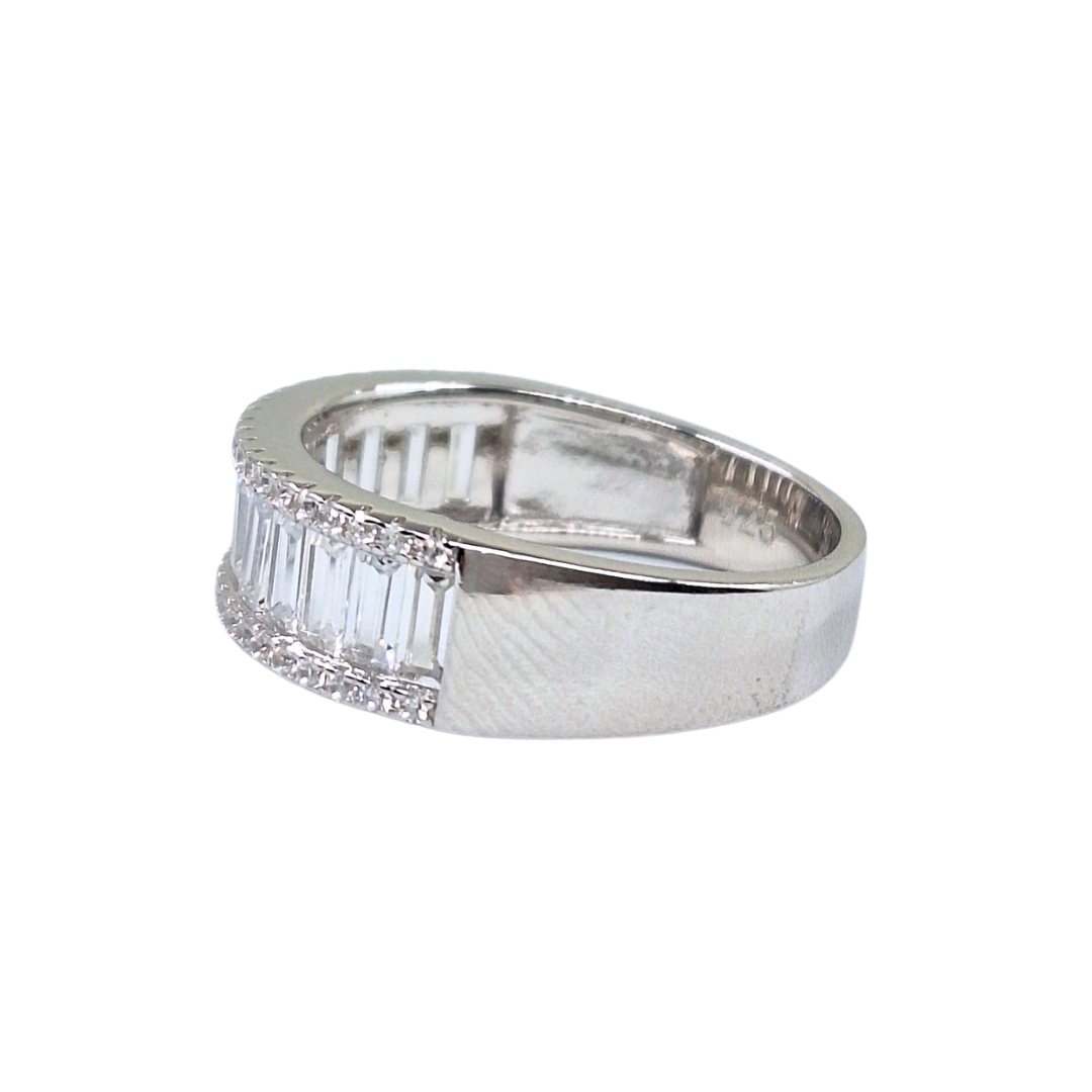 Silver CZ Half Eternity Ring