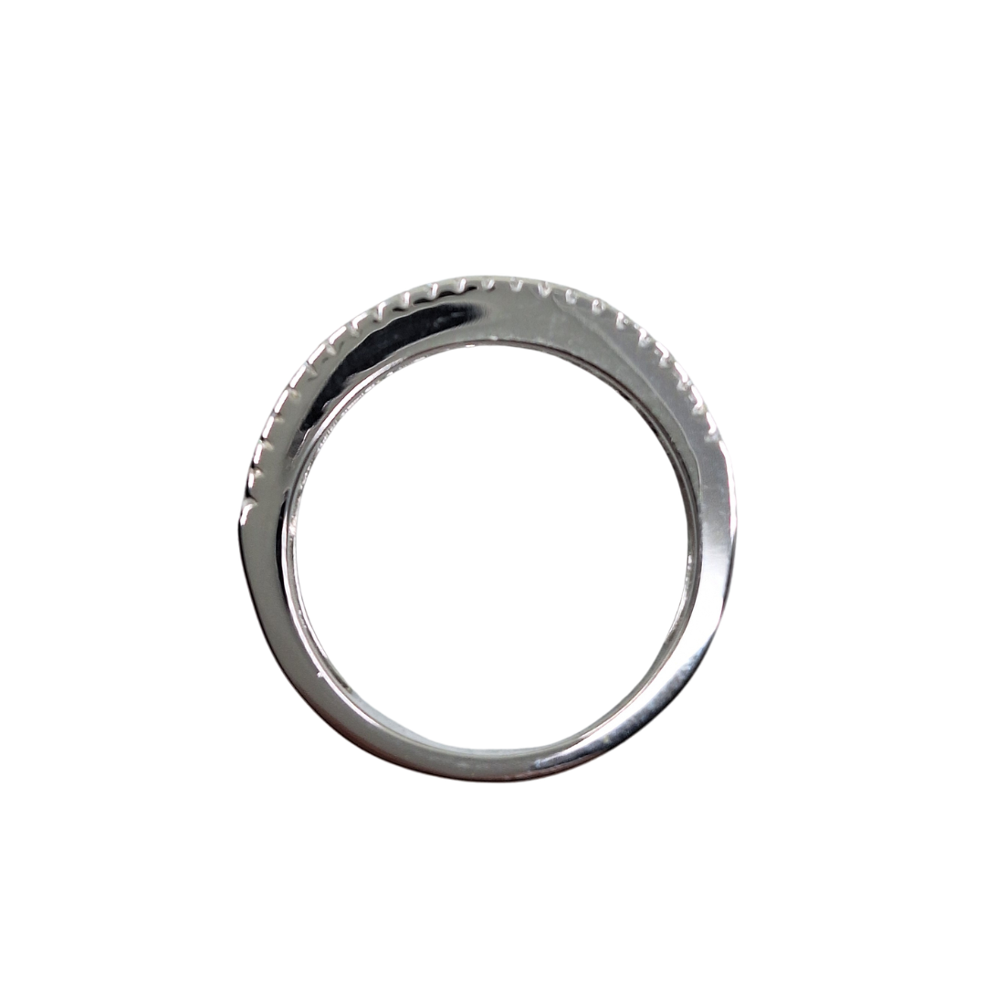 Silver Princess Cut Cubic Zirconia Band Ring