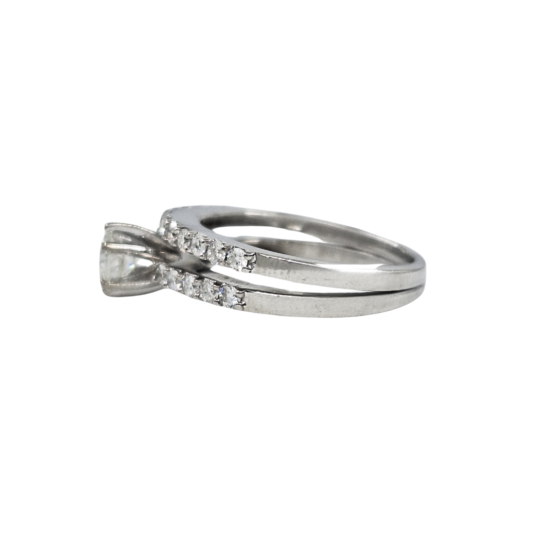 18ct White Gold Diamond Solitaire & Eternity Ring