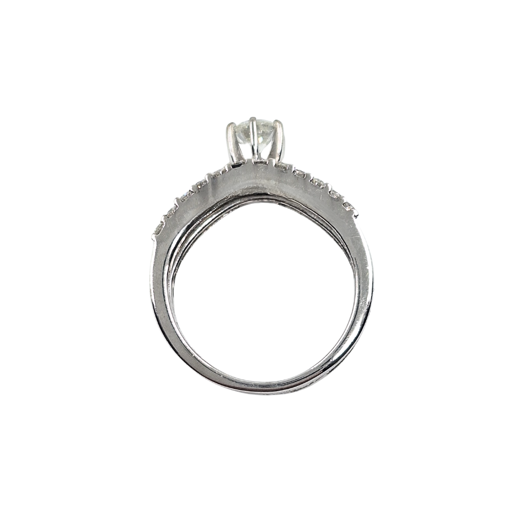 18ct White Gold Diamond Solitaire & Eternity Ring