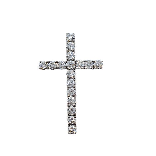 9ct White Gold Lab Grown Diamond Cross 7.50ct