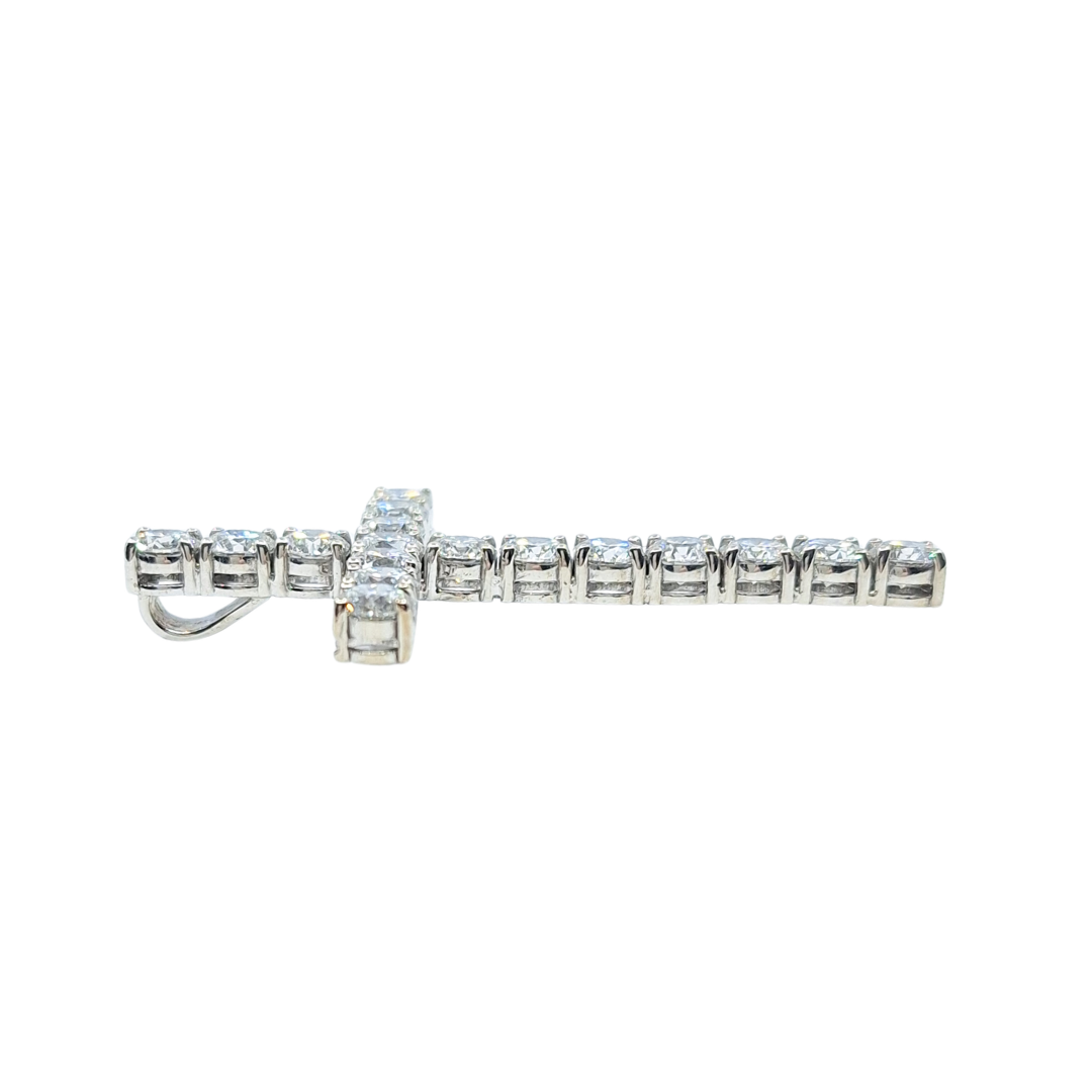 9ct White Gold Lab Grown Diamond Cross 7.50ct