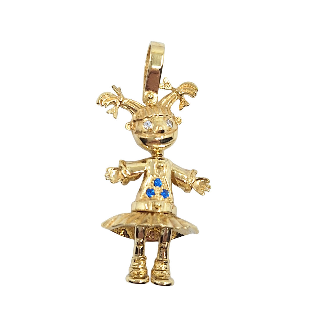 9ct Yellow Gold Girl Pendant