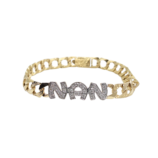 9ct Yellow Gold Cubic Zirconia Nan Bracelet 7.25"