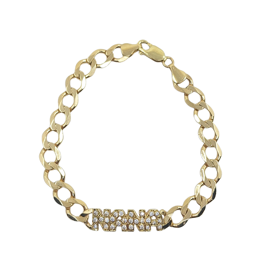 9ct Yellow Gold Cubic Zirconia Nana Bracelet 8"