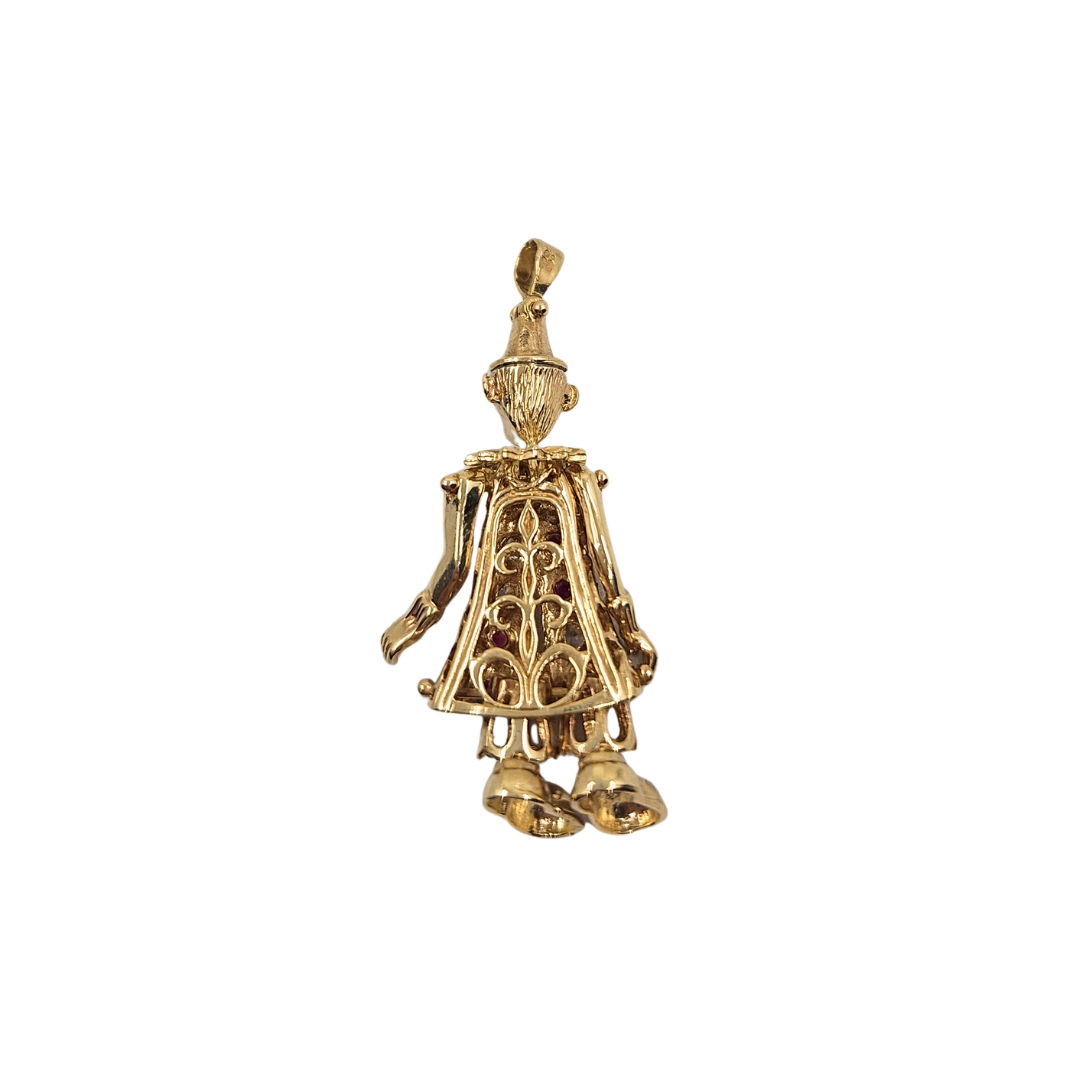 9ct Yellow Gold Cubic Zirconia Clown Pendant