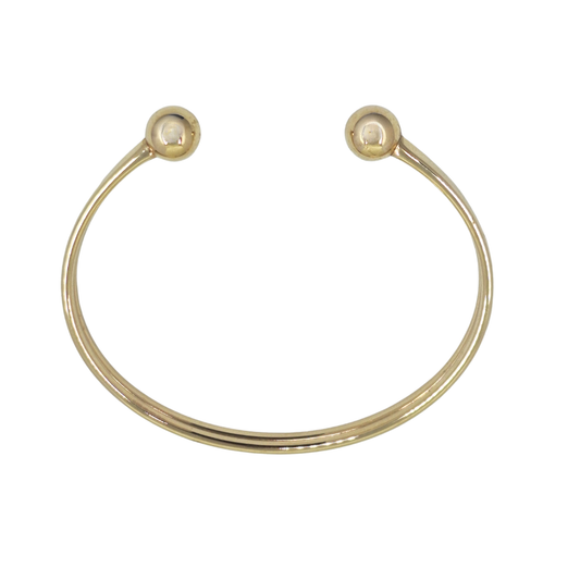 9ct Yellow Gold Hollow Torque Bangle