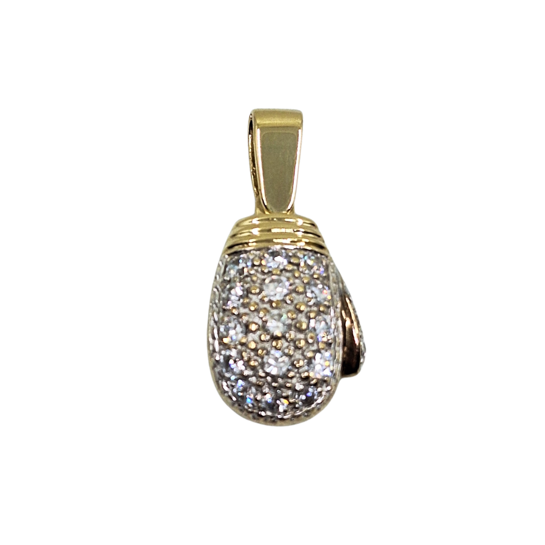 9ct Yellow Gold Cubic Zirconia Boxing Glove Pendant