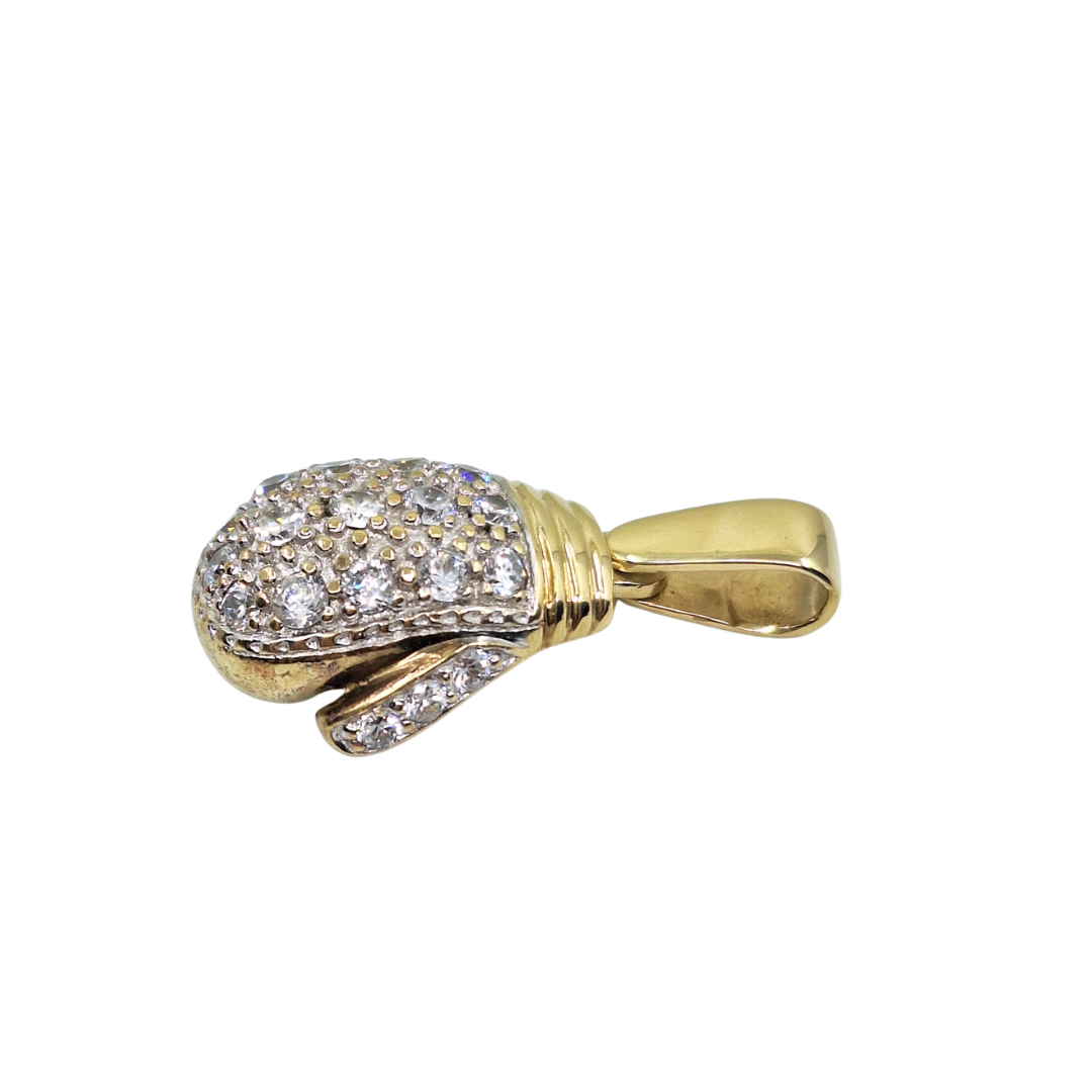 9ct Yellow Gold Cubic Zirconia Boxing Glove Pendant