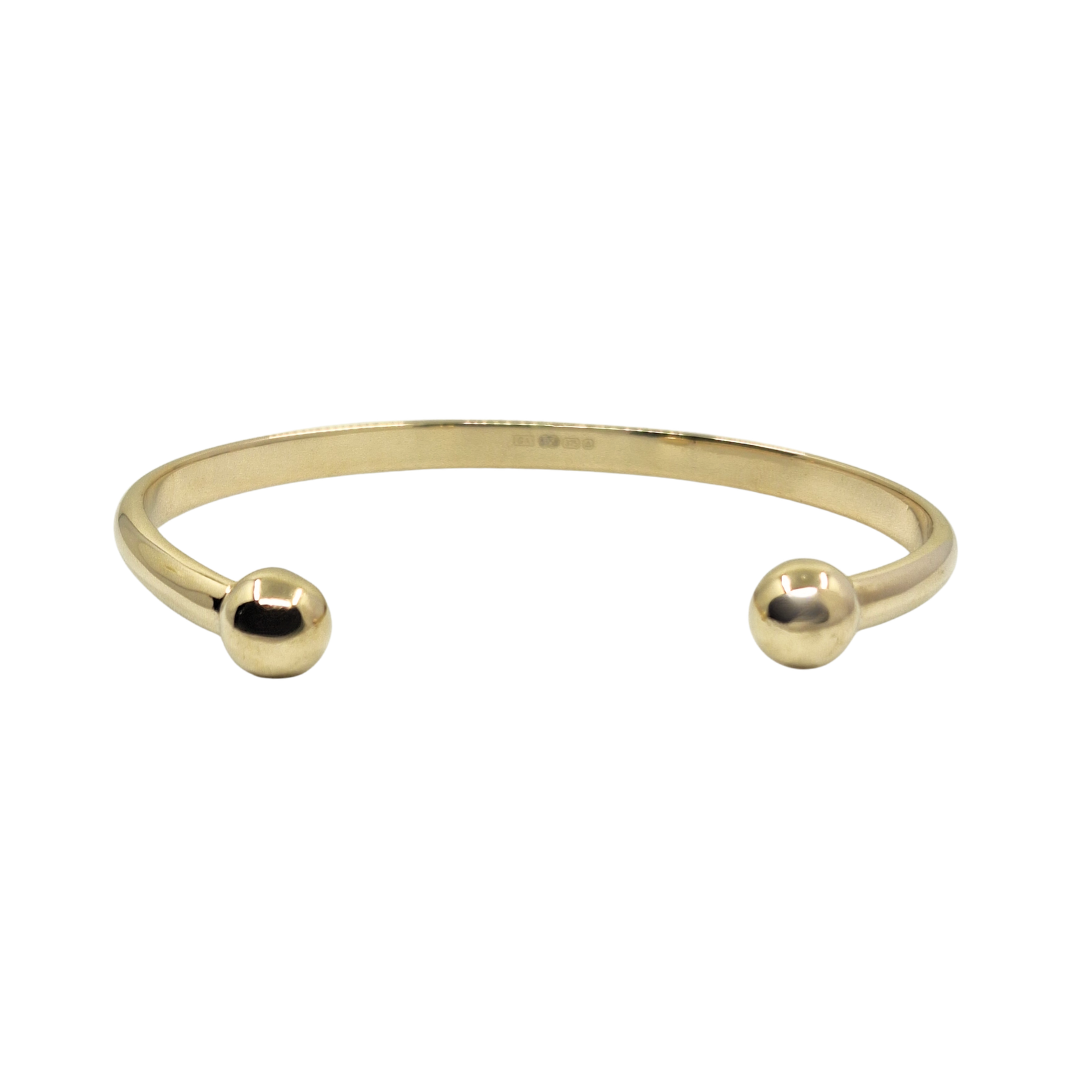 9ct Yellow Gold D-Shape Torque Bangle