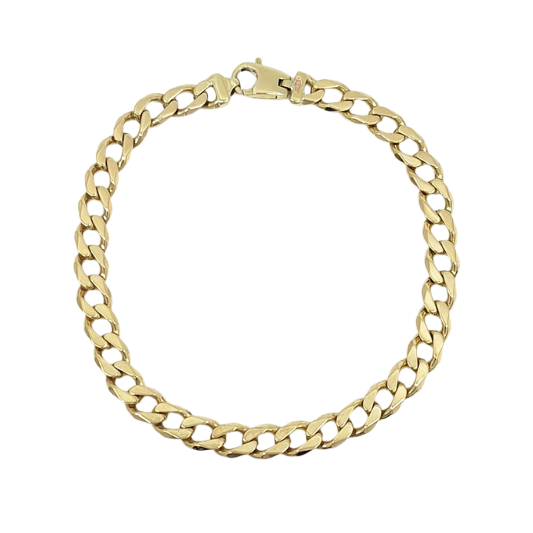 9ct Yellow Gold Curb Bracelet 8.75"