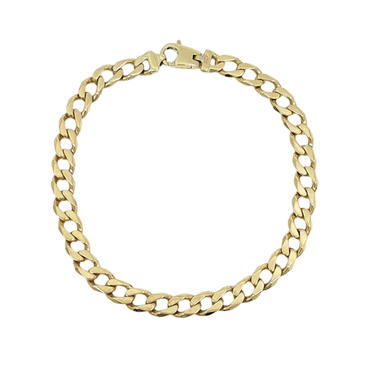 9ct Yellow Gold Curb Bracelet 8.75"