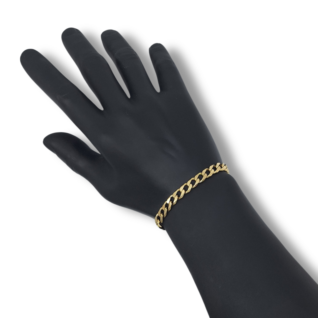 9ct Yellow Gold Curb Bracelet 8.75"