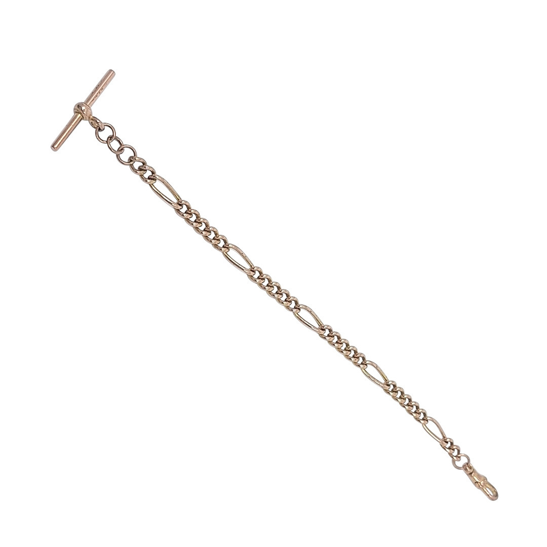 9ct Rose Gold T Bar Bracelet 7.5"