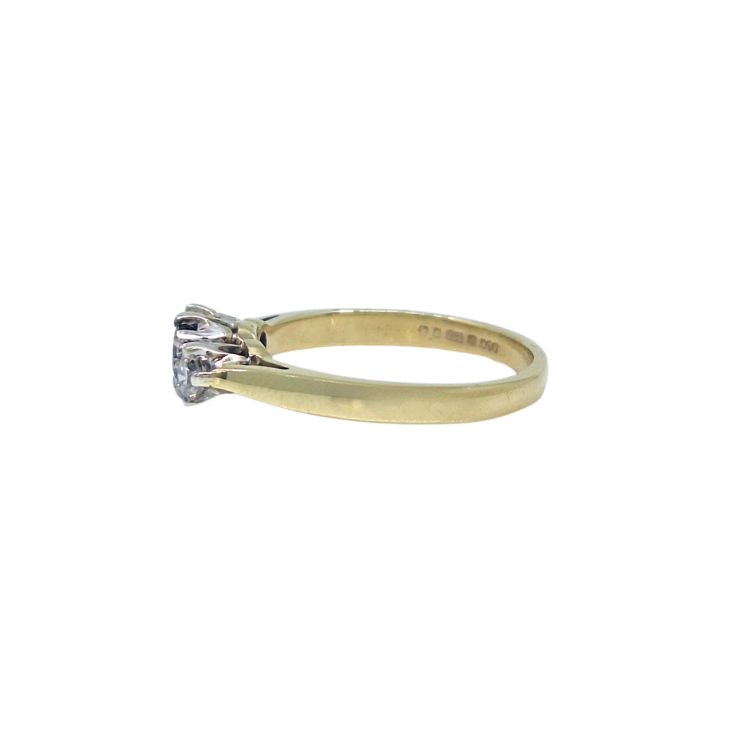 9ct Yellow Gold Sapphire & Diamond Three Stone Ring