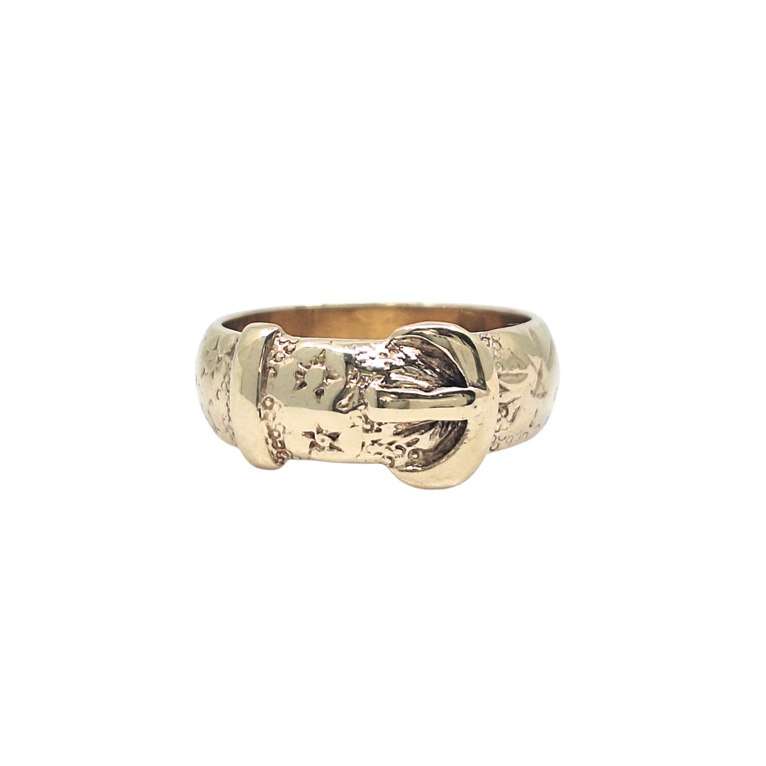 9ct Yellow Gold Buckle Ring