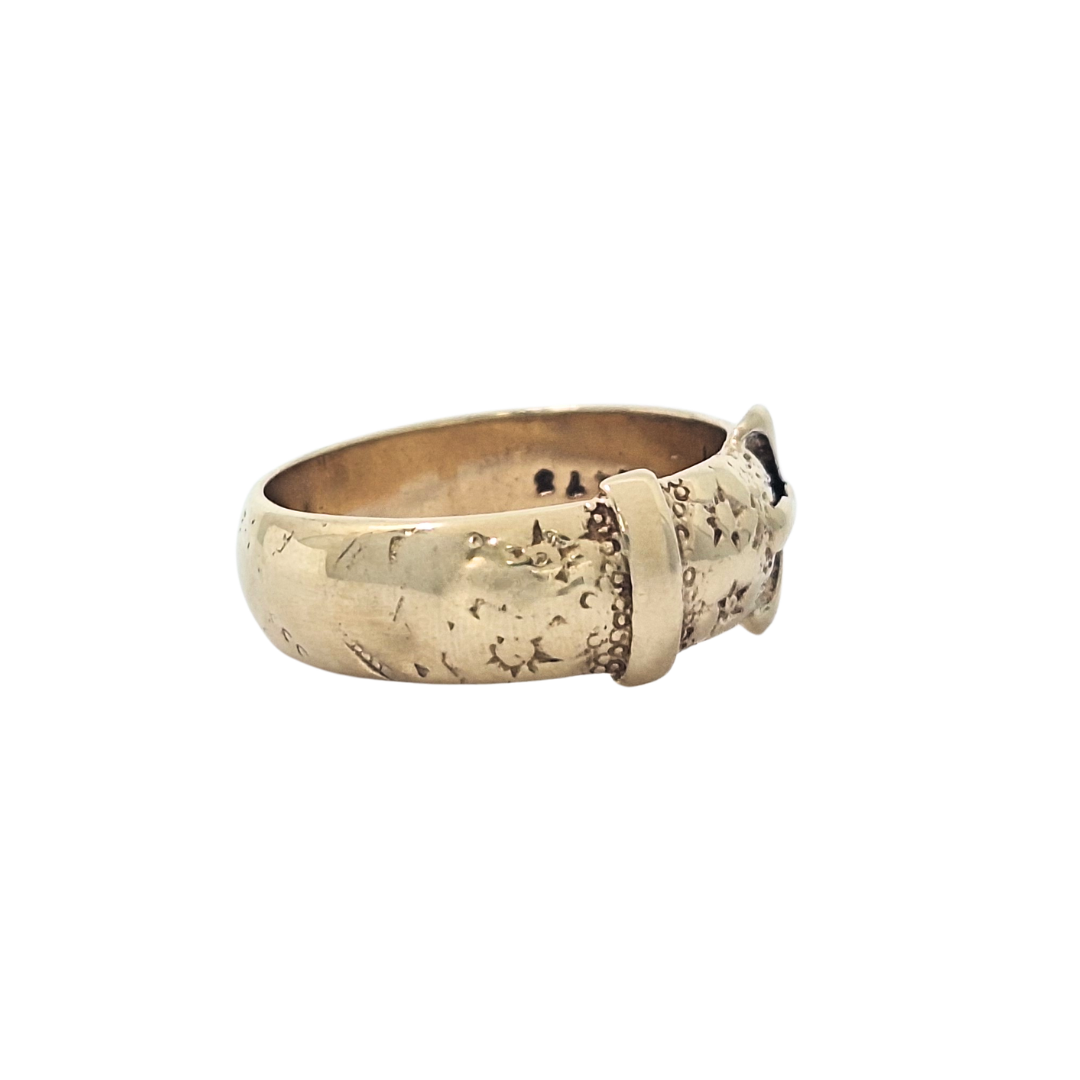 9ct Yellow Gold Buckle Ring