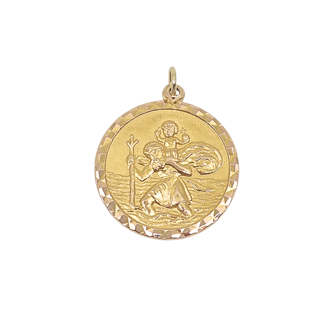 9ct Yellow Gold St Christopher Pendant