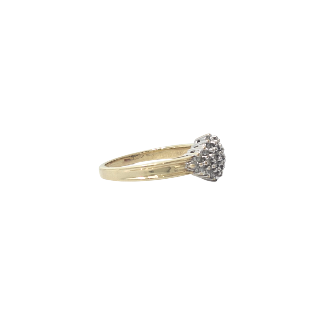 9ct Yellow Gold Diamond Cluster Ring 0.25ct