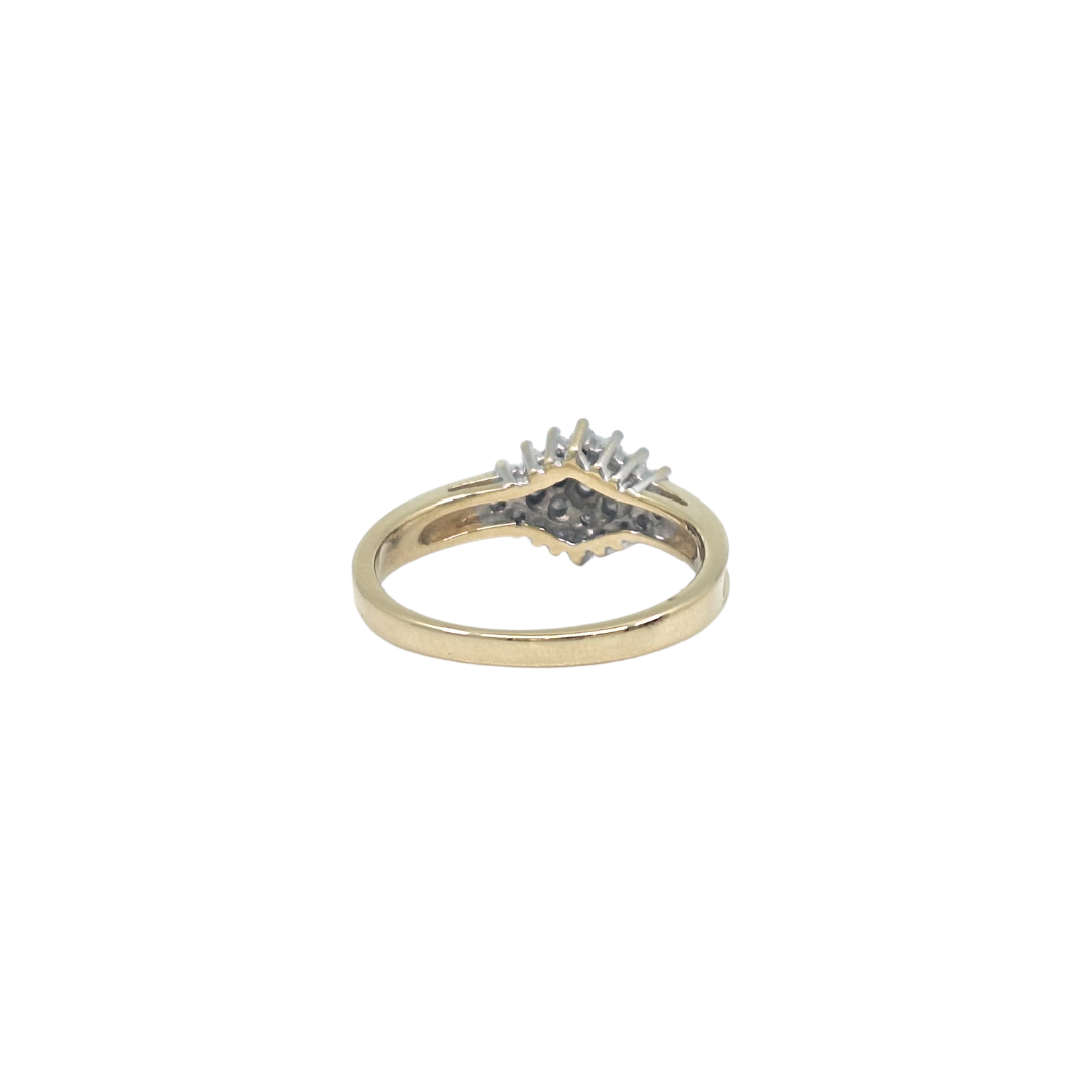 9ct Yellow Gold Diamond Cluster Ring 0.25ct