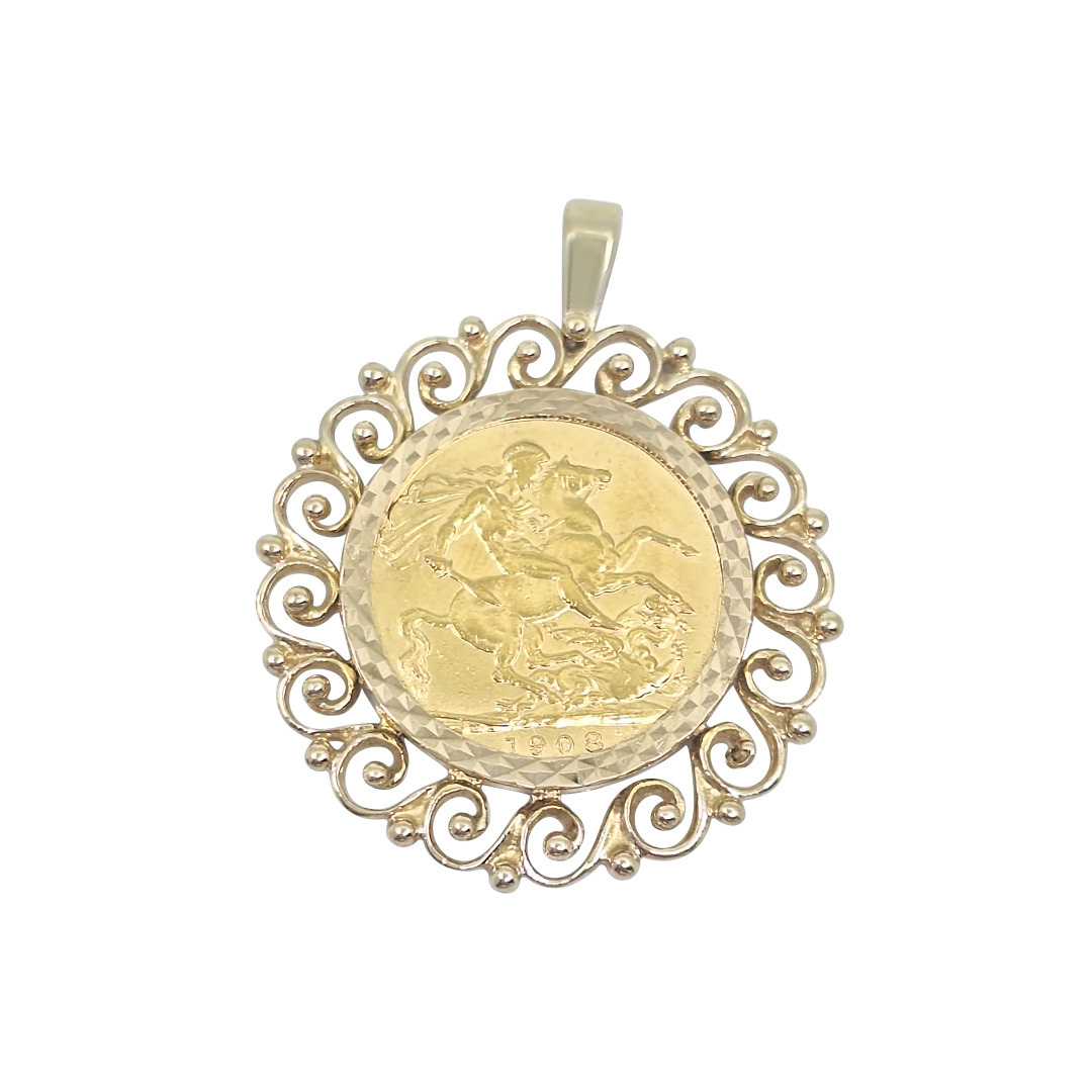Full Sovereign Pendant 1908
