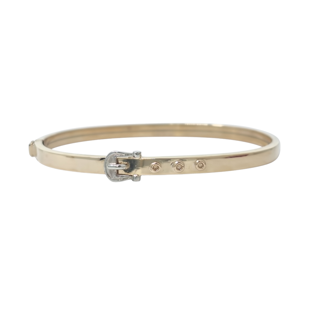 9ct Yellow Gold Hinged Buckle Bangle