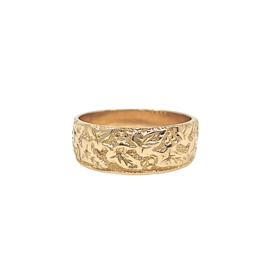 18ct Yellow Gold Pattern Wedding Band