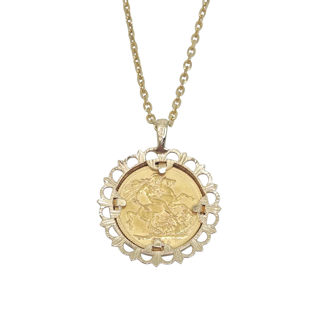 Full Sovereign 1913 Pendant & Chain 22"