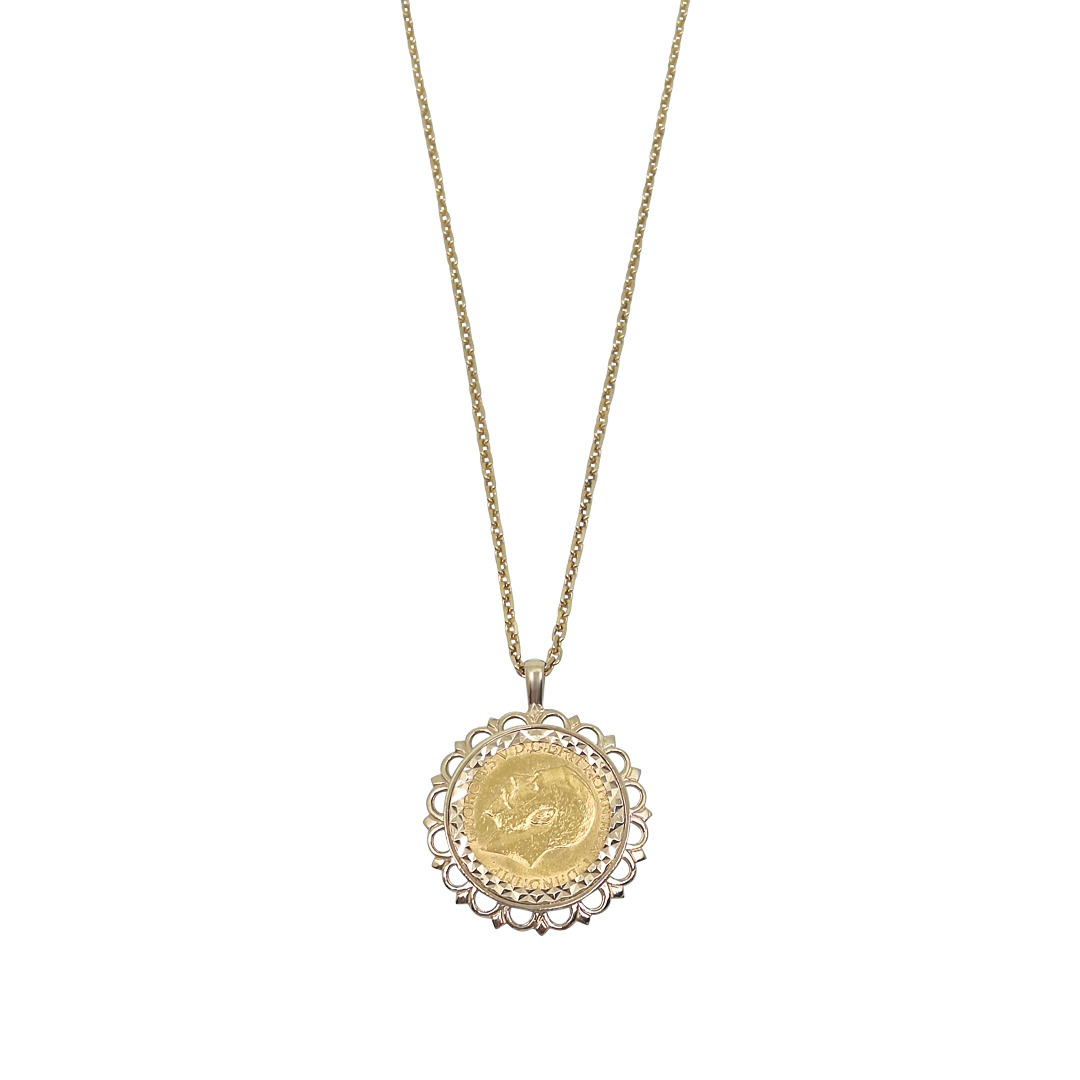 Full Sovereign 1913 Pendant & Chain 22"