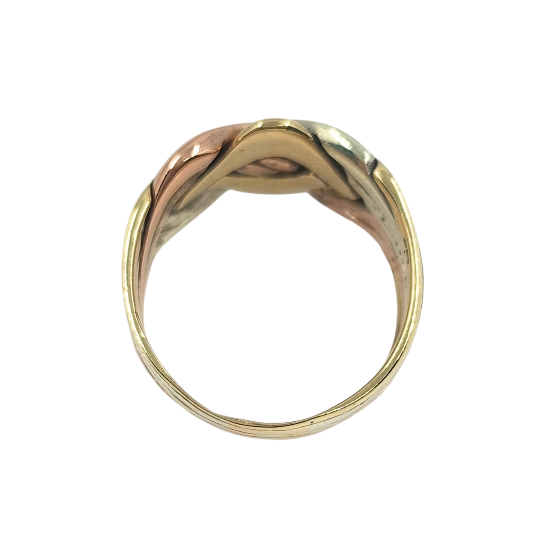 9ct Three Colour Gold Pattern Ring