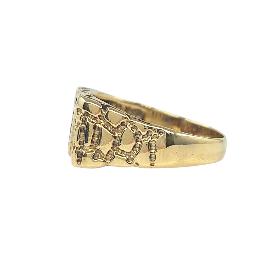 9ct Yellow Gold Diamond Set Signet Ring