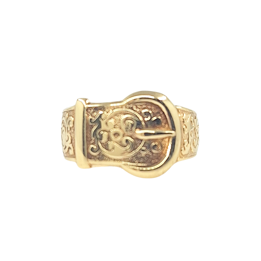 9ct Yellow Gold Buckle Ring