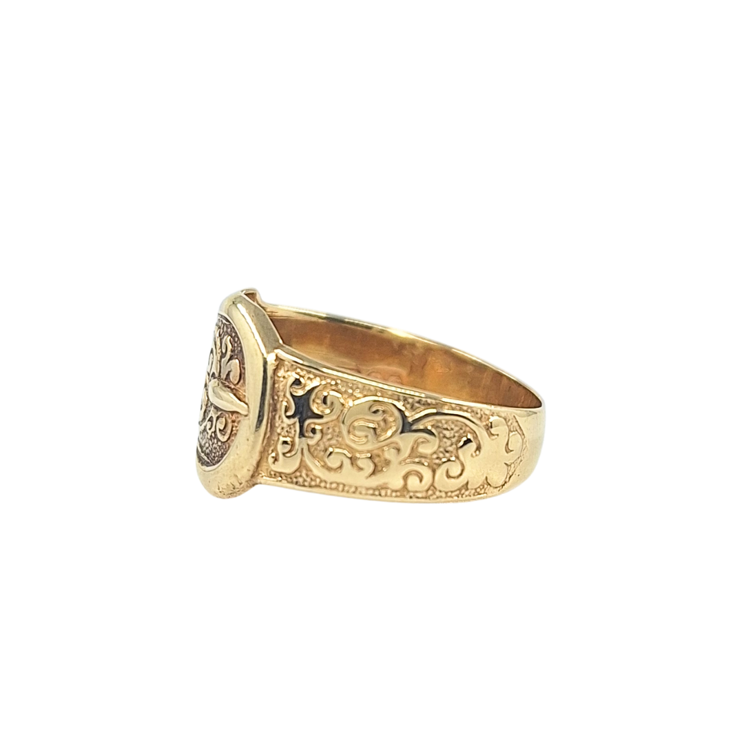 9ct Yellow Gold Buckle Ring