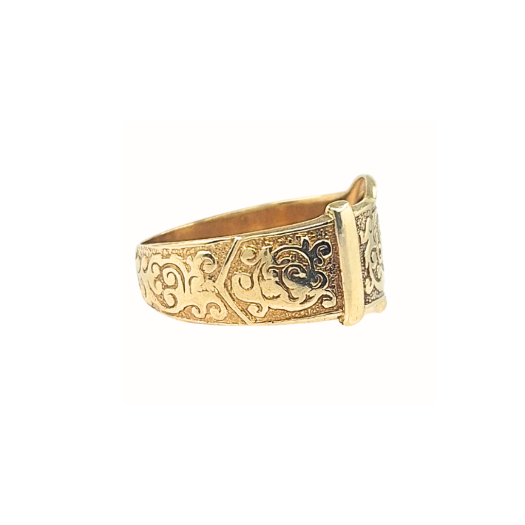 9ct Yellow Gold Buckle Ring