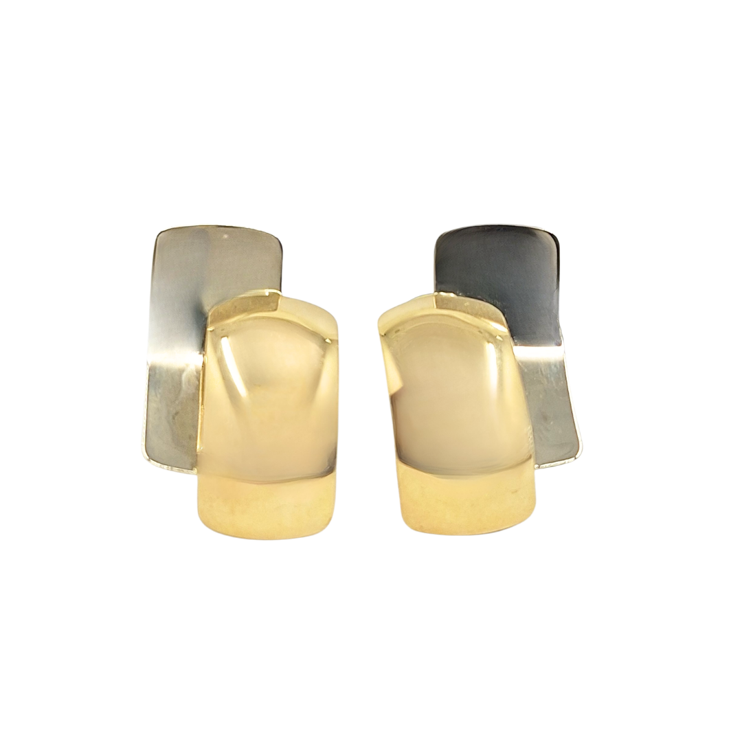 18ct Yellow & White Clip On Earrings
