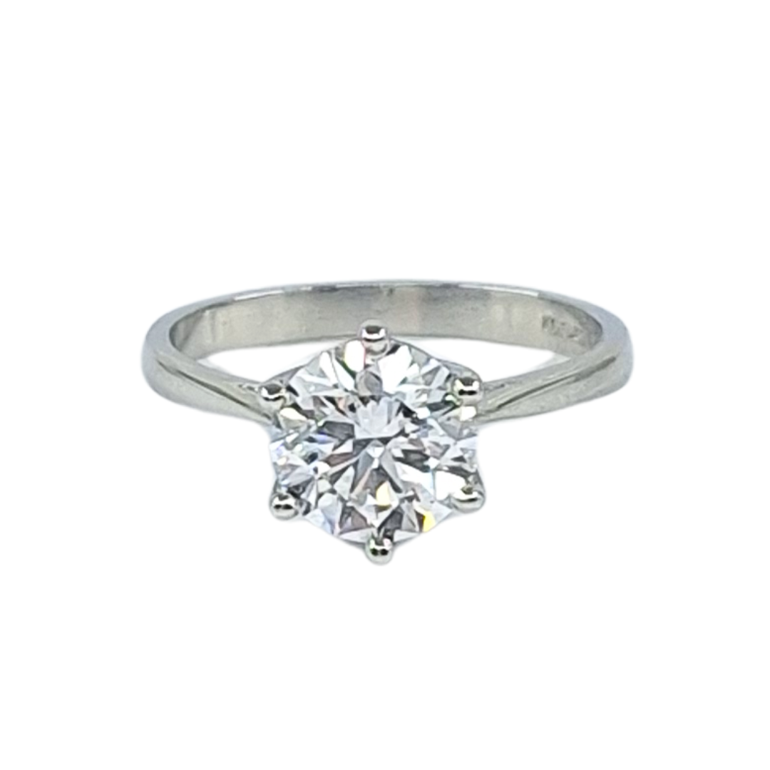 Platinum Lab Grown Diamond Solitaire Ring 2ct