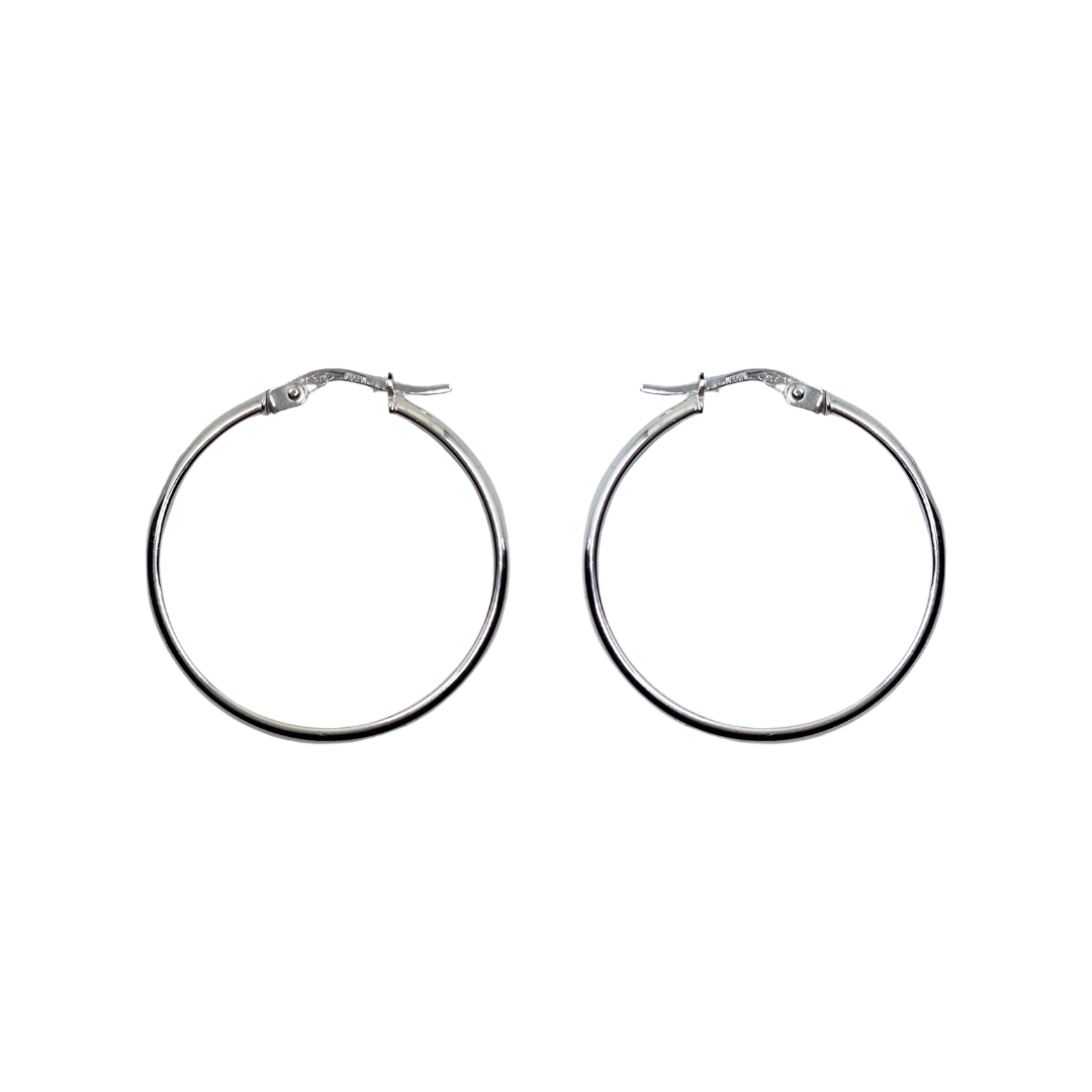 9ct White Gold Hoop Earrings