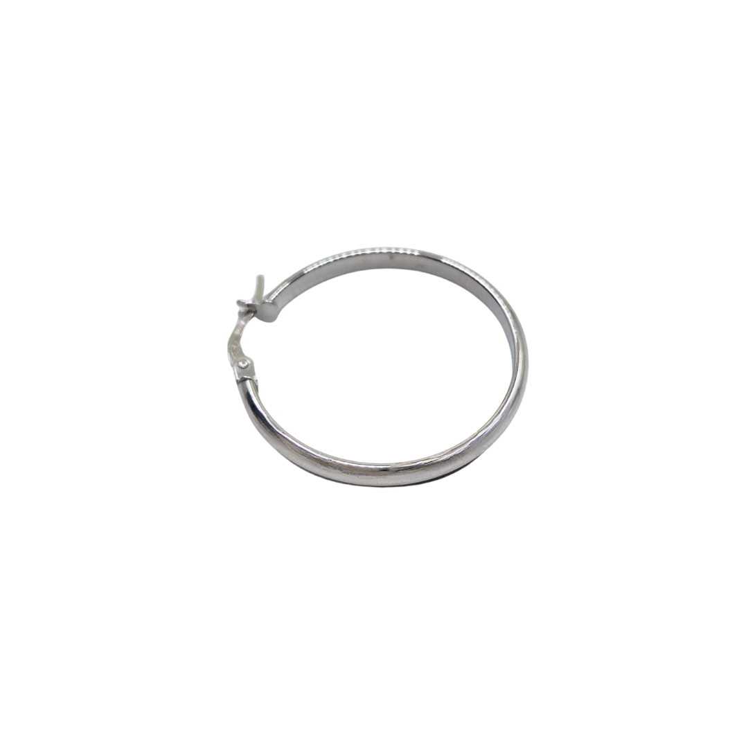 9ct White Gold Hoop Earrings