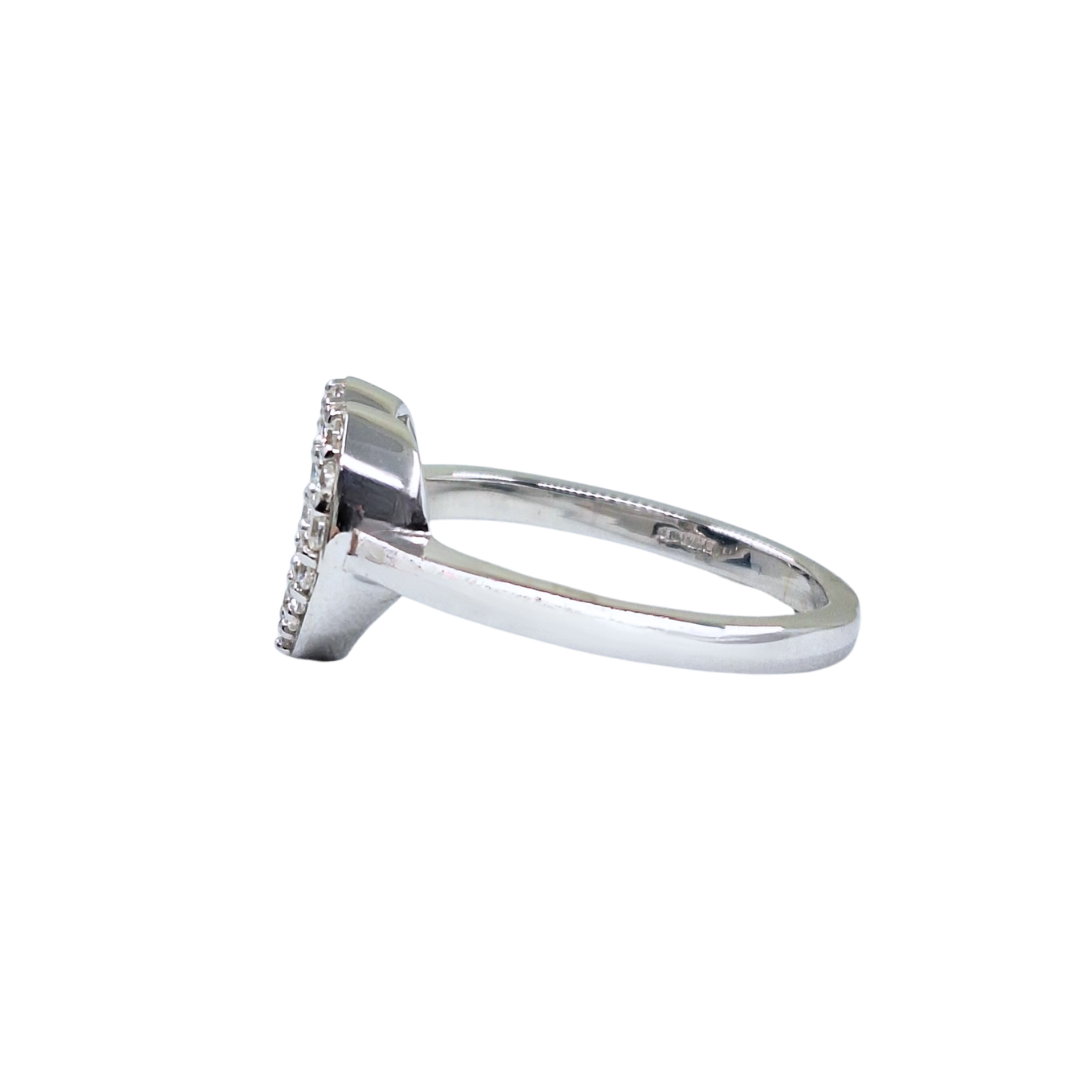 9ct White Gold CZ Heart Ring