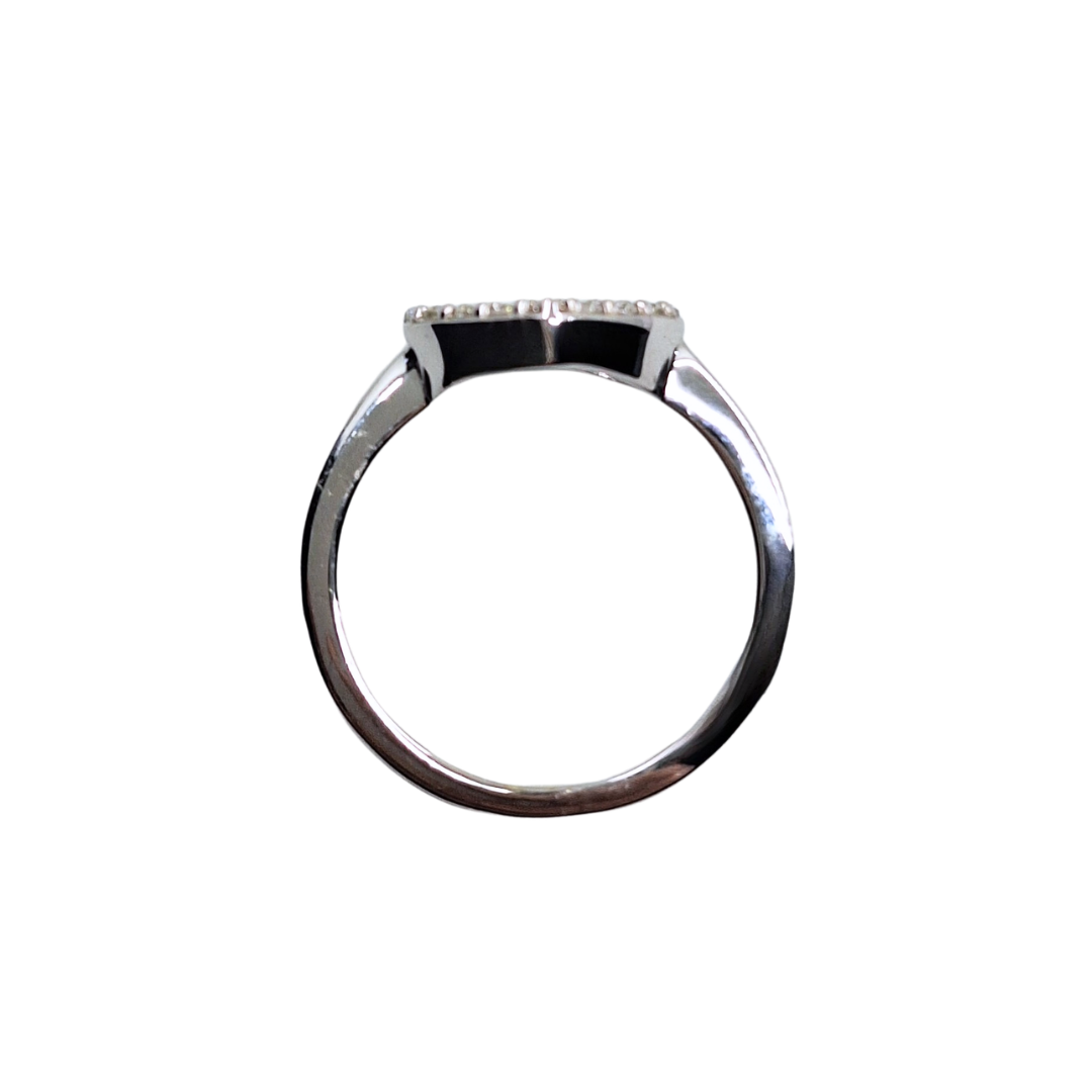 9ct White Gold CZ Heart Ring
