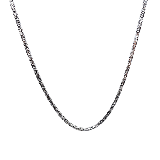9ct White Gold Byzantine Chain 26"