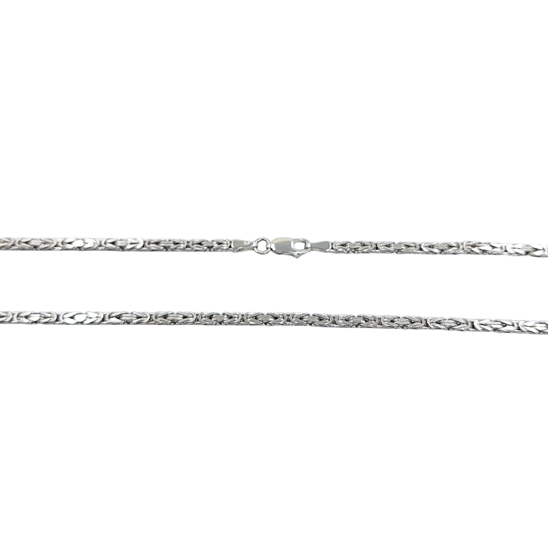 9ct White Gold Byzantine Chain 26"