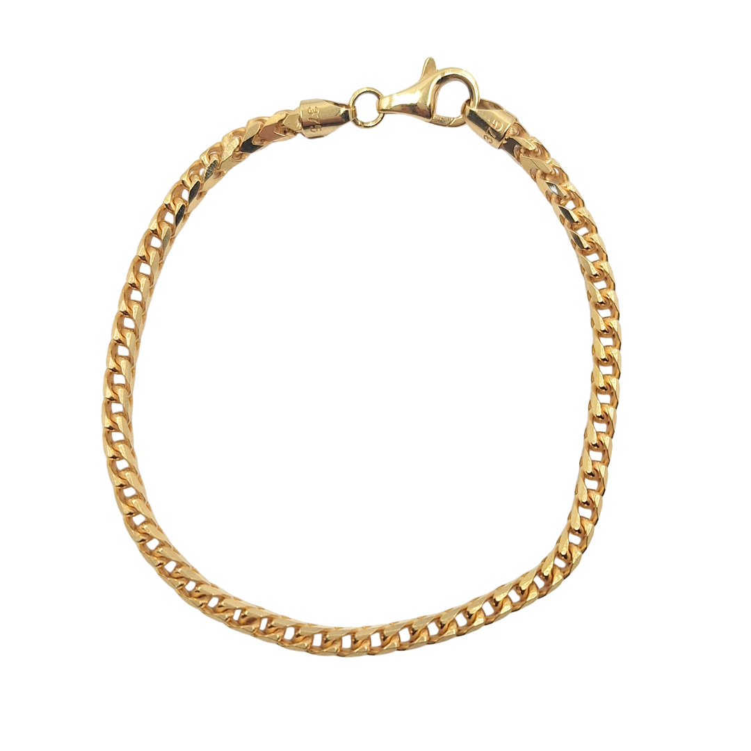 9ct Yellow Gold Franco Bracelet 7.5"