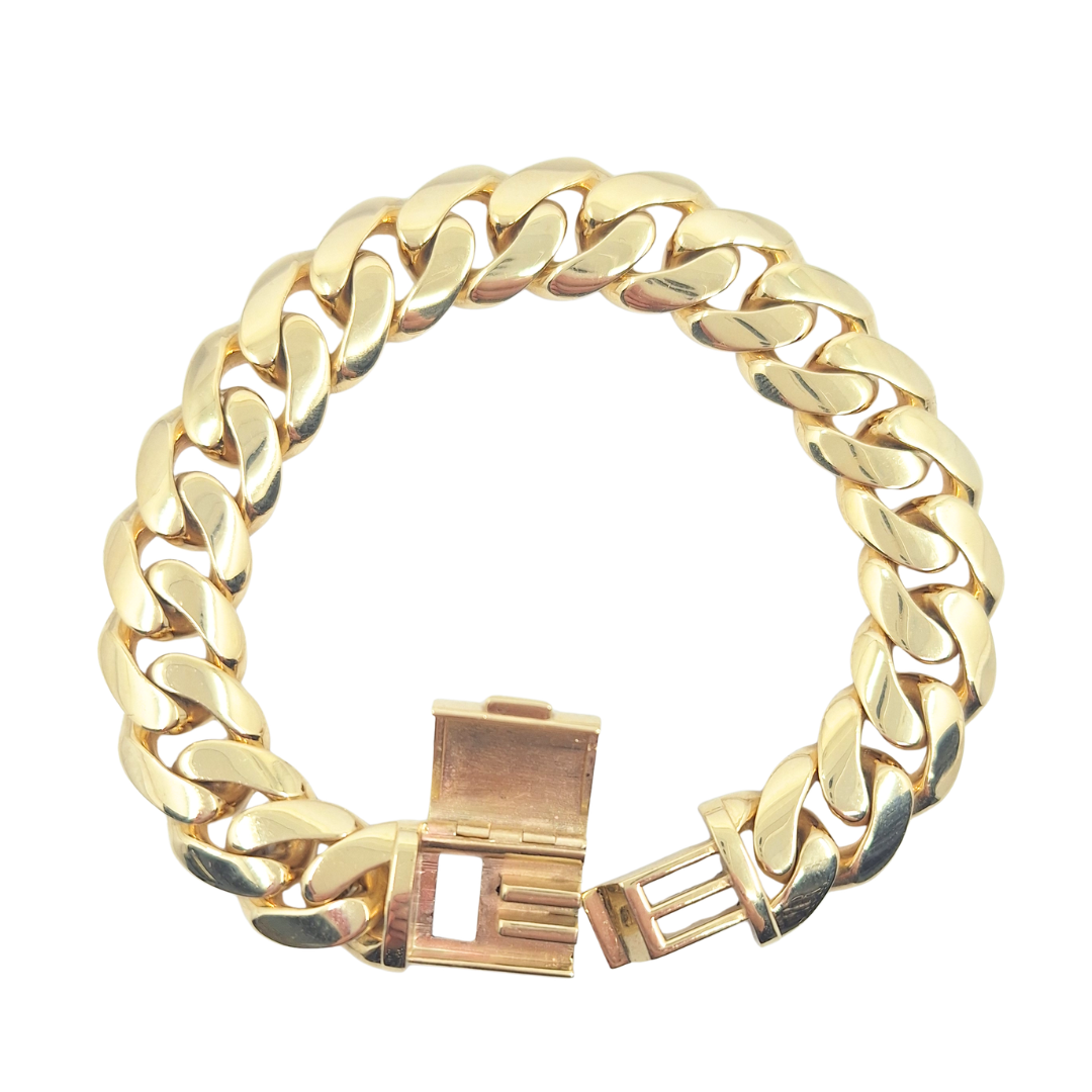 9ct Yellow Gold Cuban Bracelet 8.5"