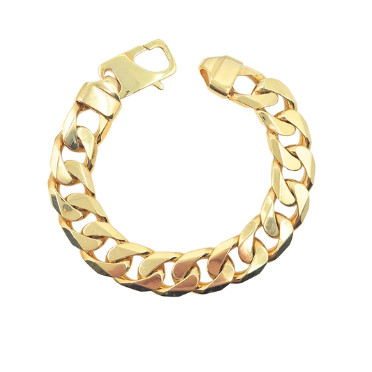 9ct Yellow Gold Curb Bracelet 9"