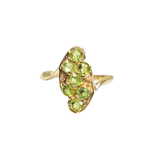 9ct Yellow Gold Peridot Cluster Ring